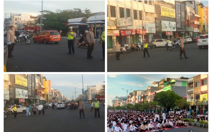 Polsek Ratu Samban Berikan Pengamanan Salat Ied di Masjid Muhammadiyah Suprapto