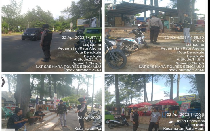 Polresta Bengkulu Laksanakan Pengamanan di Objek Wisata Pantai Pasir Putih