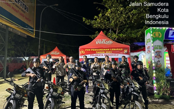Dampingi Satgas Ops Ketupat Nala, Kapolresta Bengkulu Cek Pos Terpadu Pantai Panjang
