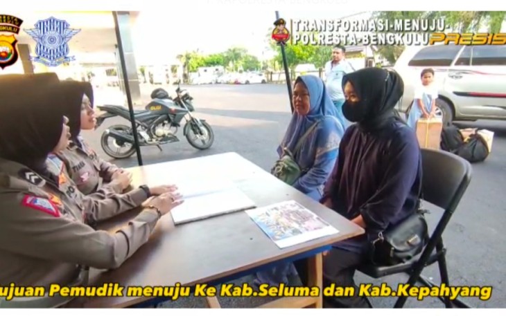 Polresta Bengkulu Mudikkan Gratis IRT, Pelajar dan Mahasiswi ke Seluma dan Kepahiang