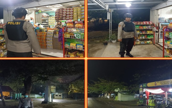 Cegah Gangguan Kamtibmas, Petugas Pospam Pantai Zakat Patroli Malam 