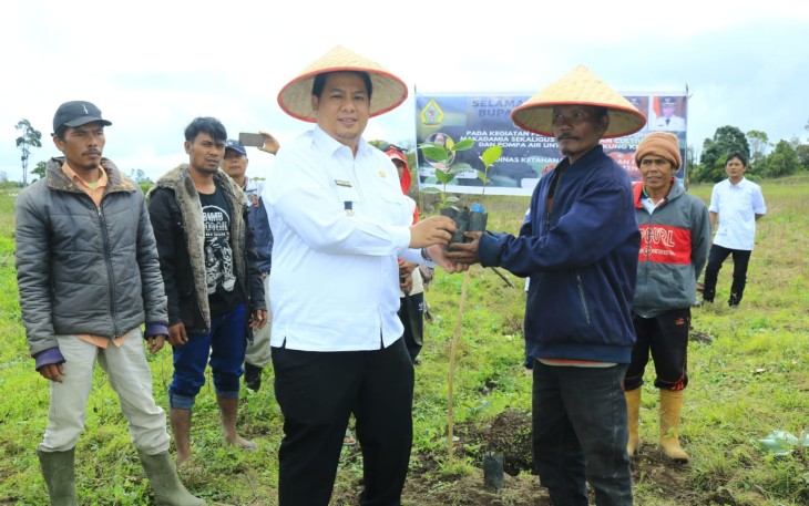 Foto : Bupati Samosir Vandiko T Gultom Bersama Petani
