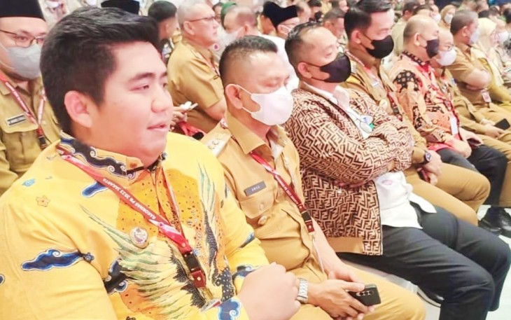 Bupati Roby Didampingi Sekda Ronny saat Hadiri Rakornas Penanggulangan Bencana Bersama Presiden