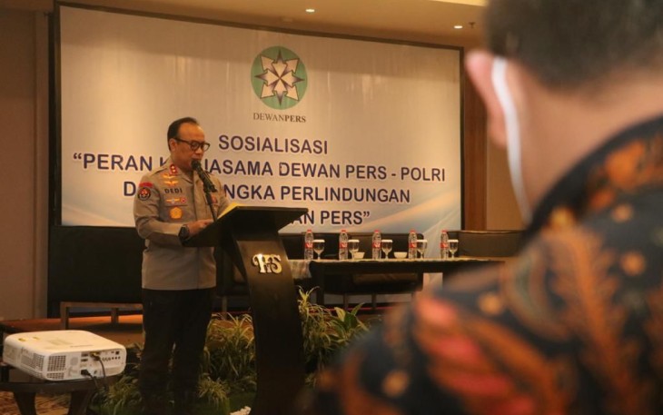 Kadivhumas Polri, Irjen Pol Dedi Prasetyo saat turut sosialisasi Perlindungan Kemerdekaan Pers