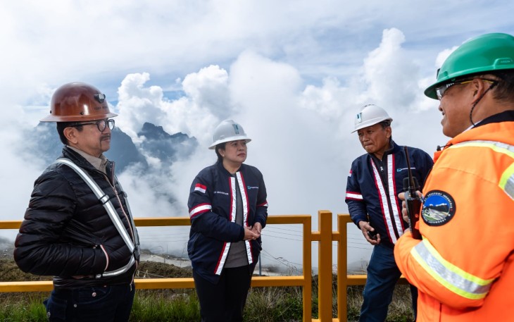 Ketua DPR RI Puan Maharani saat melakukan kunjungan kerja (kunker) ke Freeport di Tembagapura, Mimika, Papua Tengah, Minggu (10/12/2023).