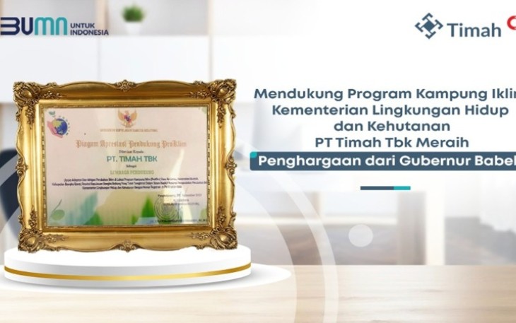 PT Timah Tbk Raih Penghargaan Prestisius Sebagai Pendukung Program Kampung Iklim di Provinsi Kepulauan Bangka Belitung