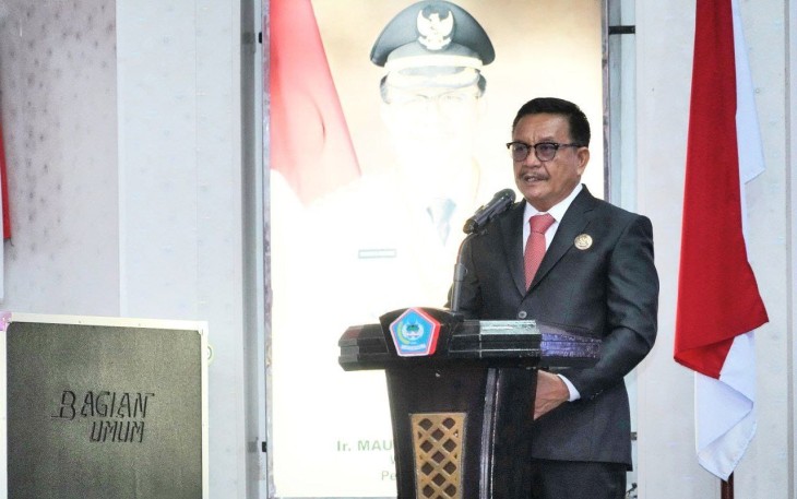 Walikota Bitung saat memberikan sambutan