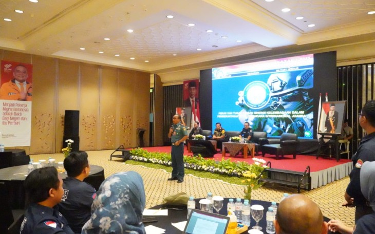 Komandan Lanudal Juanda Kolonel Laut (P) Heru Prasetyo pada Koordinasi dan Komitmen bersama Aparat penegak hukum di Bandara Internasional Juanda Surabaya, Sabtu (18/11/2023).