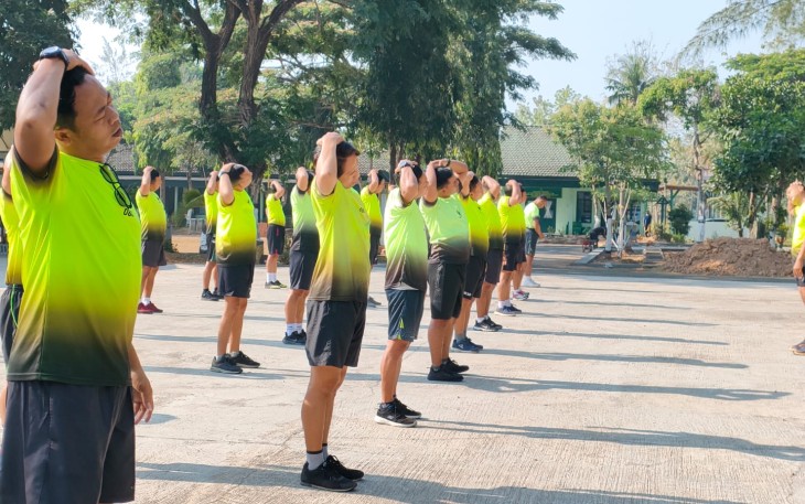 Personil Kodim 0801/Pacitan Laksanakan Olah Raga Senam