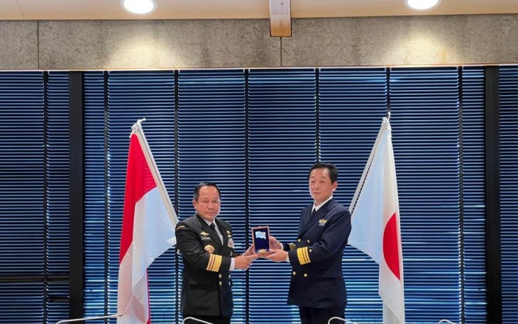 Kepala Bakamla RI Laksdya TNI Dr. Aan Kurnia saat mengunjungi Japan Coast Guard Academy (JCGA) di Hiroshima, Senin (27/02/2023)