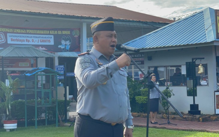 Kalapas Binjai Berikan Penguatan Tugas dan Fingsi Pada Apel Pagi 
