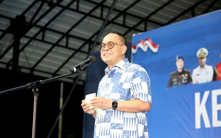 Ketua Panitia Kenduri Akbar Masyarakat Rempang Baru Rusli 