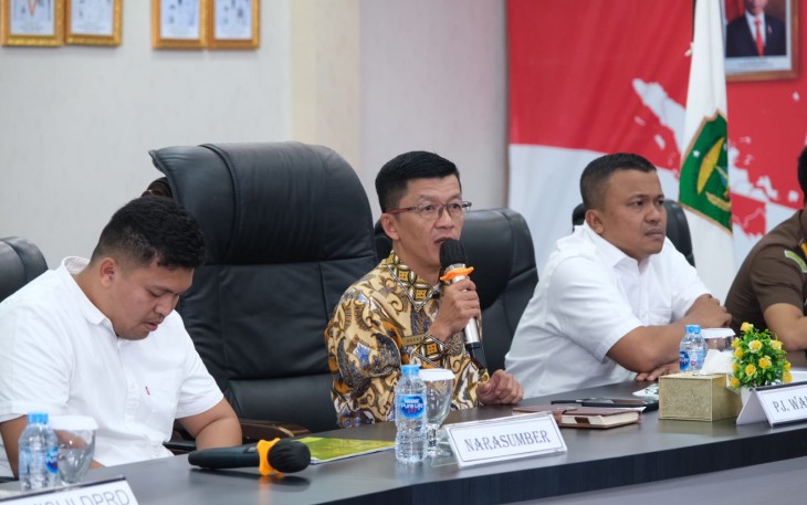 Penjabat (Pj.) Wali Kota Tanjungpinang, Hasan, S.Sos, di Aula Sultan Sulaiman Badrul Alamsyah, kantor Wali Kota, Kamis (8/11).