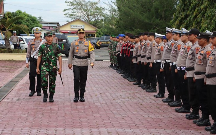 Polres Aceh Timur saat Apel Gelar Pasukan Operasi Keselamatan Seulawah 2023