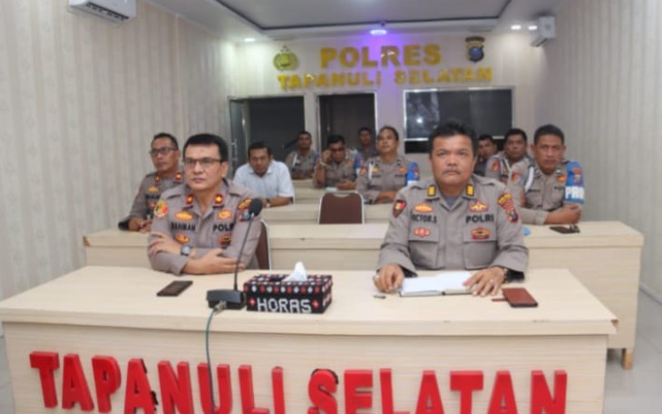 Wakapolres Tapsel Kompol Rahman Takdir Harahap, ikuti Rakernis bersama Kapolri, Jenderal Pol Listyo Sigit Prabowo.