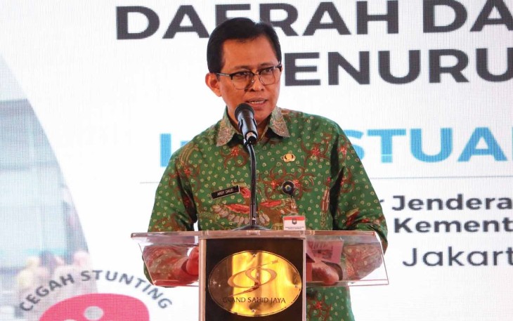 Dirjen Bina Pembangunan Daerah Kemendagri, Restuardy Daud di sela-sela kegiatan di Hotel Sahid, Jakarta pada Kamis, (30/03/2023).