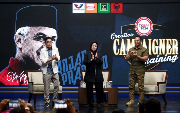 Andika saat di acara Pelatihan Juru Kampanye (Jurkam) Ganjar Pranowo, iNews Tower, Jakarta Pusat, Selasa (18/7/2023).