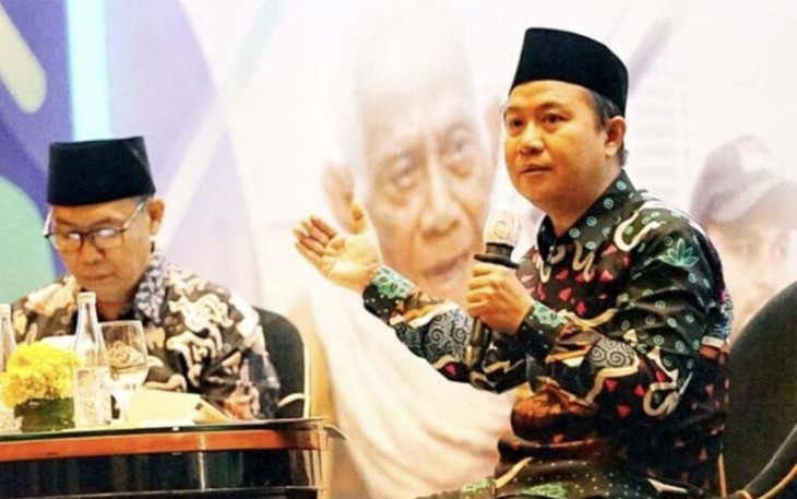 Direktur Jenderal Penyelenggaraan Haji dan Umrah Hilman Latief dalam Rakernas Evaluasi Penyelenggaraan Ibadah Haji 1444 H/2023 M di Bandung, Kamis (7/9/2023).
