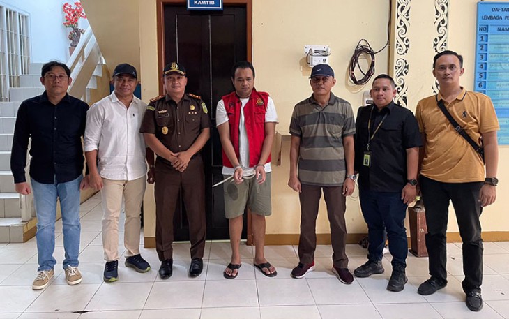 Terpidana Johansyah (diborgol) saat diamankan