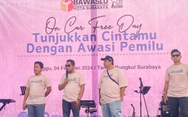 Bawaslu Surabaya on Car Free Day