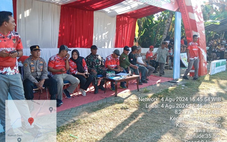Babinsa Koramil 0801/07 Ngadirojo Lakukan Pengamanan Pertandingan Sepak Bola