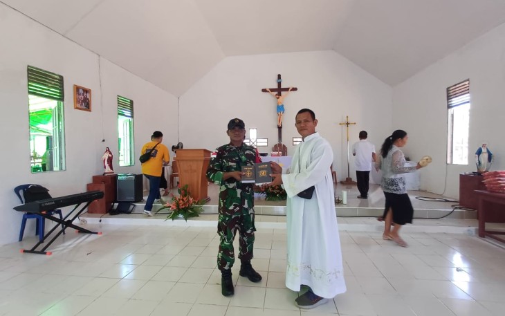 Satgas Yonzipur 5/ABW Hadiri Peresmian Gereja Katolik Santo Stepanus 