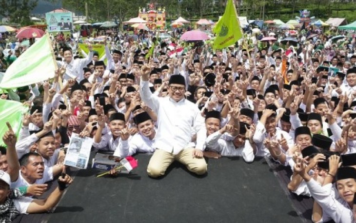 Muhaimin Iskandar Cawapres No Urut 1 Pemilu 2024 saat deklarasi Laskar Santri di Wonosobo, Jateng, Sabtu (27/1)