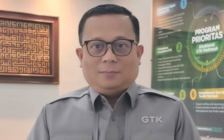 Direktur GTK Madrasah, Thobib Al Asyhar saat memberikan keterangan di Jakarta, Minggu (8/12)