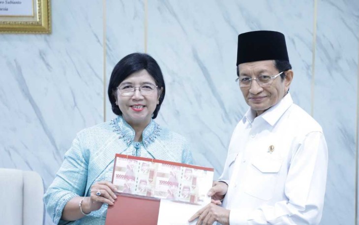 Menag Nasaruddin Umar dan Deputi Gubernur Senior Bank Indonesia Destry Damayanti
