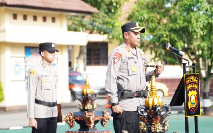 Polres Oku Timur Laksanakan Apel Gelar Pasukan Operasi Zebra Musi Tahun 2024