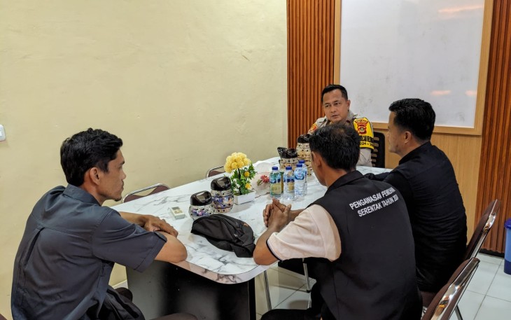 Kunjungan Panwascam Belitang Jaya Kekantor Polsek Belitang III