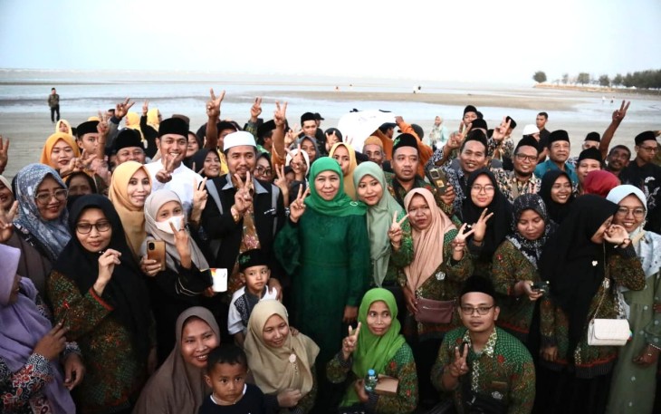 alon Gubernur Jawa Timur Khofifah Indar Parawansa bersilaturahmi dengan Forum Komunikasi Diniyah Takmiliyah di Kabupaten Tuban, Sabtu (28/9/2024)
