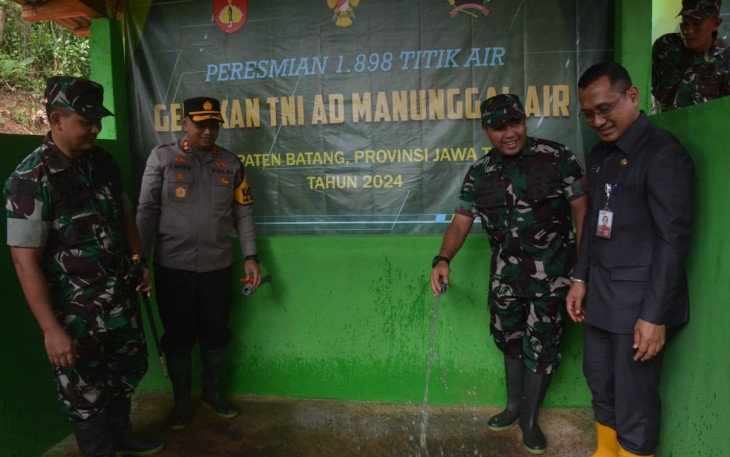 Salah satu titik Sumber Air Bersih yang dibangun jajaran Korem 071/Wijayakusuma