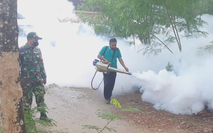 Babinsa Kodim 0802/Ponorogo Pendampingan Pengasapan Fogging