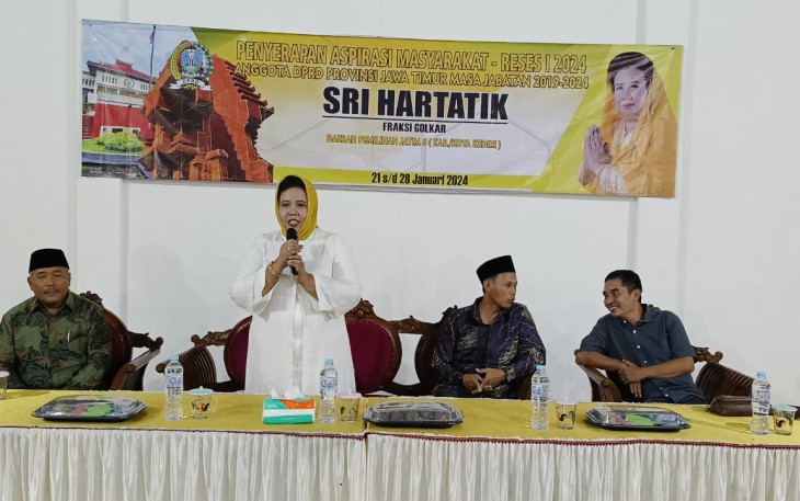 Anggota DPRD Jarim, Sri Hartatik saat serap aspirasi di Kecamatan Kandat, dan Kec. Kras Kabupaten Kediri, Selasa (23/1/2024) lalu.