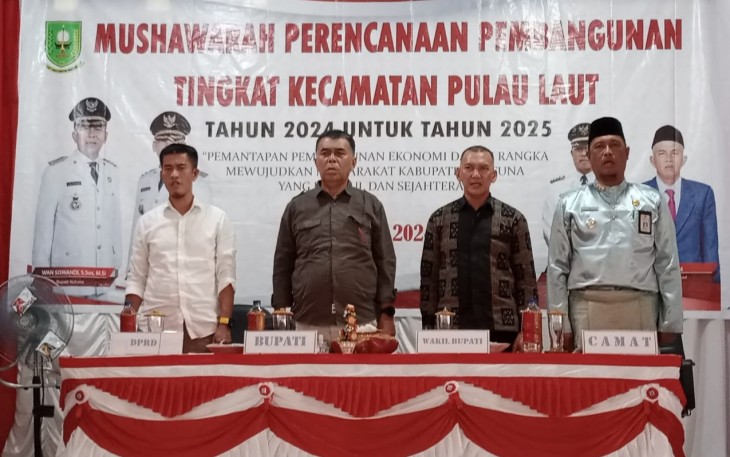 Musrenbang di Kecamatan Pulau Laut di Gedung Serbaguna Desa Tanjung Pala Kecamatan Pulau. Jum'at 09/02/2024. Pukul 13.30. Siang.