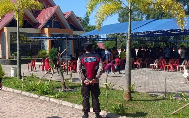 Polres Bintan Lakukan Pengamanan Ibadah Rutin Minggu Umat Kristen 