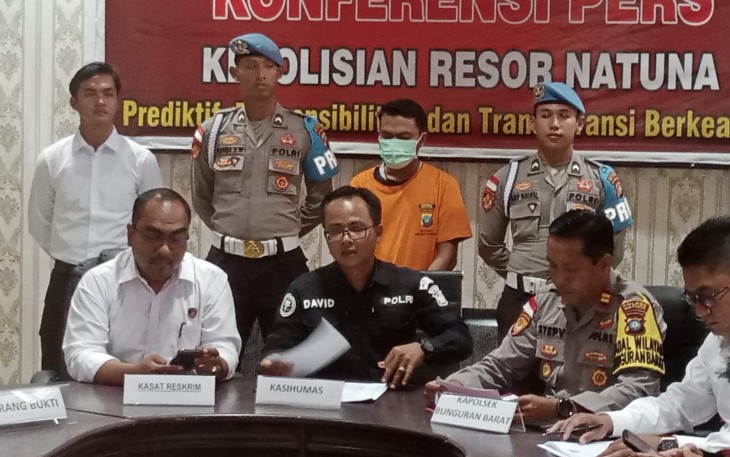 Konferensi pers bersama awak media bertempat di Mako Polres Natuna Kecamatan Bunguran Timur Kabupaten Natuna. Senin 27/05/2024. Pukul .13.00. Siang.
