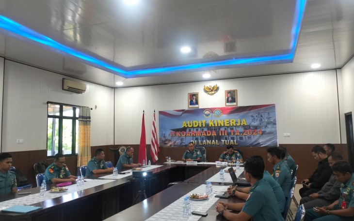 Pangkalan TNI Angkatan Laut (Lanal) Tual menerima Tim Audit Inspektorat Koarmada III yang dipimpin langsung  Inspektur Koarmada III Laksamana Pertama TNI Achman Santoso S.E, M. Han., M.M. CRMP