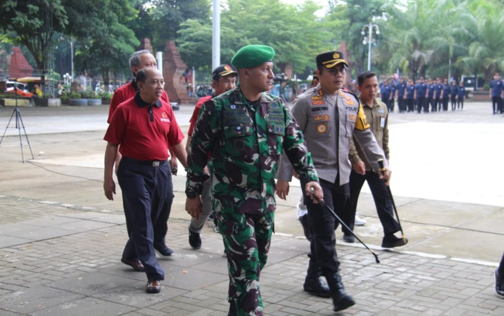 Dandim 0806/Trenggalek dan Forkopimda saat Apel Siaga Masa Tenang Pemilu 2024