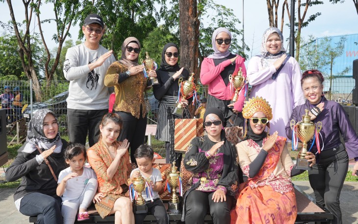 Senam Pound Fit di Taman Kolam Sekupang, Minggu (21/4/2024)