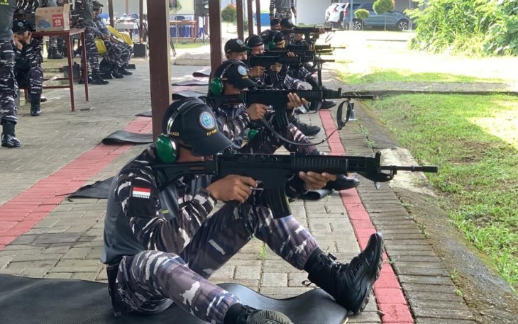  Lanudal Manado saat Gelar Latihan Menembak Perorangan TW I Tahun 2024