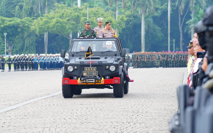 Panglima TNI dan Kapolri Pimpin Apel Gelar Pasukan Pengamanan Idul Fitri 1445 H