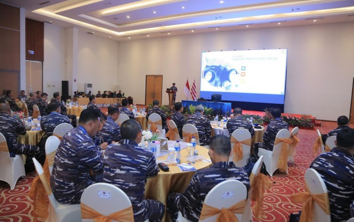 TNI Angkatan Laut (TNI AL) menggelar Rapat Koordinasi (Rakor) Intelijen TNI AL tahun 2024 yang dibuka oleh Asisten Intelijen Kepala Staf Angkatan Laut (Asintel Kasal) Laksamana Muda TNI Akmal bertempat di Candi Bentar Hall, Jakarta Utara, Kamis (07/03)