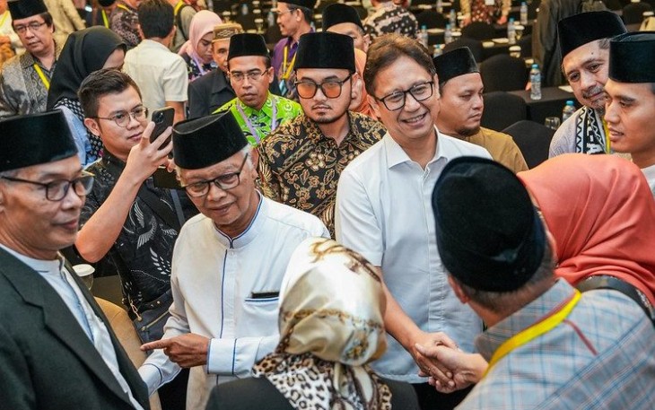 Acara Penandatanganan Nota Kesepahaman tentang Peningkatan Kesehatan Masyarakat dalam Rangka Mewujudkan Indonesia Sehat di Hotel Grand Sahid Jaya, Jakarta, pada Kamis (19/12/2024).