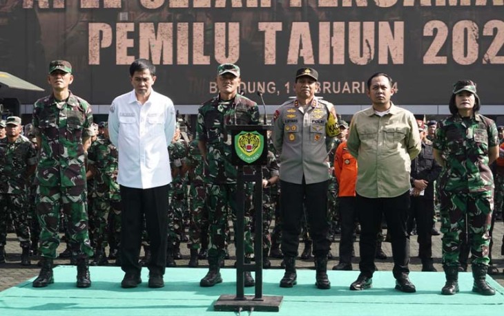 Apel Gelar Pengamanan Pemilu 2024 dilaksanakan Kodam III/Slw 