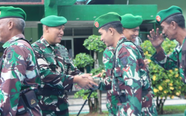 Dandim 1001/HSU-BLG Letkol Kav Gunantyo Ady Wiryawan saat halalbihalal, Senin (22/4)