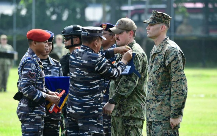 Pangkoarmada I Laksamana Muda TNI Dr Yoos Suryono membuka Latma CARAT 2024 di Lampung, Senin (13/5)