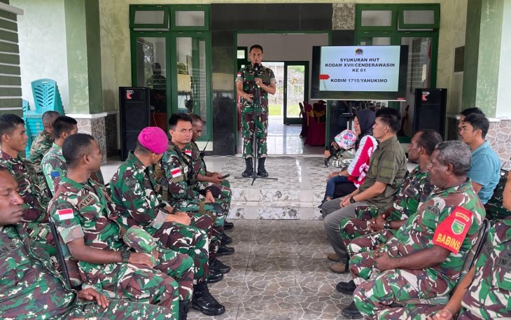 Kodim 1715/Yahukimo Rayakan Syukuran HUT Kodam XVII/Cenderawasih ke-61