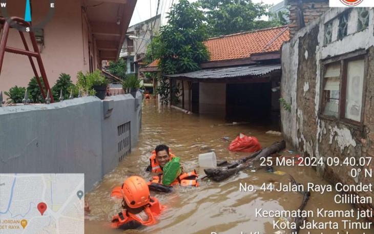 Kondisi beberapa wilayah terdampak banjir DKI Jakarta, Sabtu (25/5)
